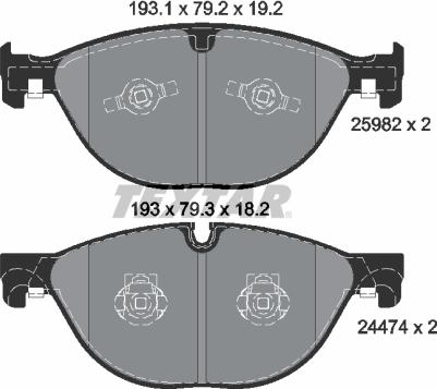 Textar 2598201 - Тормозные колодки, дисковые, комплект unicars.by