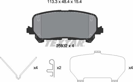 Textar 2593201 - Тормозные колодки, дисковые, комплект unicars.by