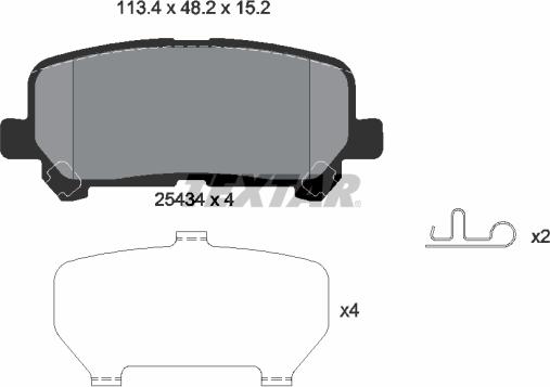 Textar 2543401 - Тормозные колодки, дисковые, комплект unicars.by