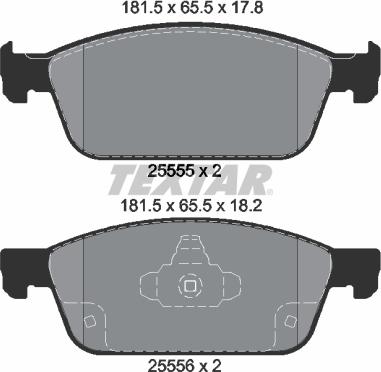 Textar 2555501 - Тормозные колодки, дисковые, комплект unicars.by