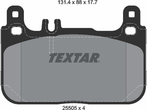 Textar 2550501 - Тормозные колодки, дисковые, комплект unicars.by