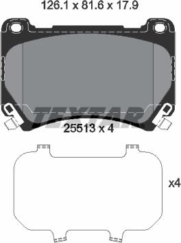 Textar 2551301 - Тормозные колодки, дисковые, комплект unicars.by