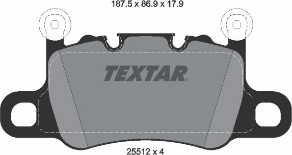 Textar 2551201 - Тормозные колодки, дисковые, комплект unicars.by