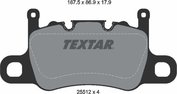 Textar 2551203 - Тормозные колодки, дисковые, комплект unicars.by