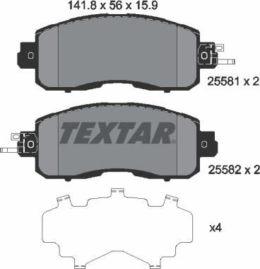 Textar 2558101 - Тормозные колодки, дисковые, комплект unicars.by