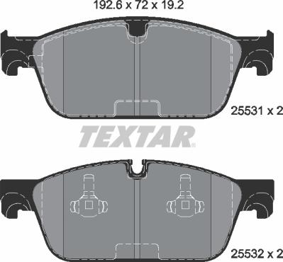 Textar 2553101 - Тормозные колодки, дисковые, комплект unicars.by