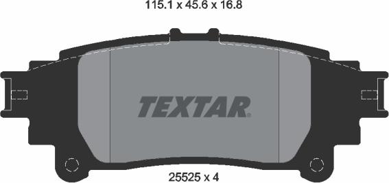 Textar 2552501 - Тормозные колодки, дисковые, комплект unicars.by