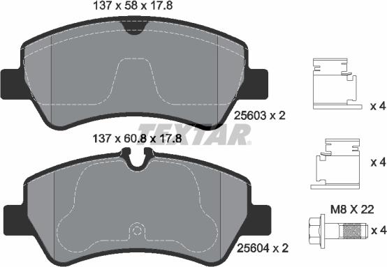 Textar 2560301 - Тормозные колодки, дисковые, комплект unicars.by