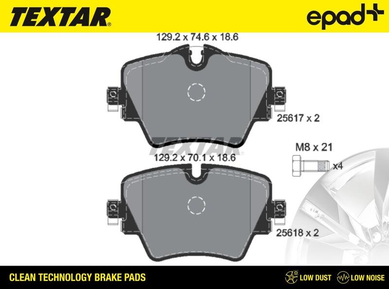 Textar 2561701CP - Тормозные колодки, дисковые, комплект unicars.by