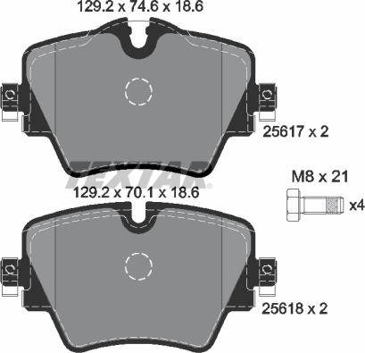 Textar 2561701 - Тормозные колодки, дисковые, комплект unicars.by