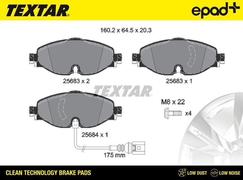 Textar 2568301CP - Тормозные колодки, дисковые, комплект unicars.by