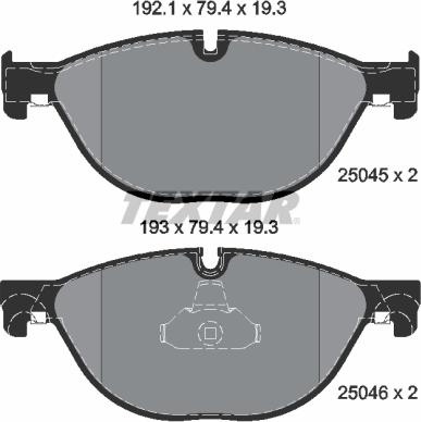 Textar 2504581 - Тормозные колодки, дисковые, комплект unicars.by