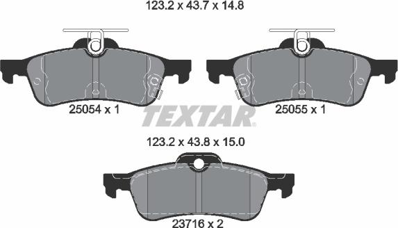 Textar 2505401 - Тормозные колодки, дисковые, комплект unicars.by