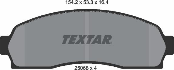 Textar 2506801 - Тормозные колодки, дисковые, комплект unicars.by