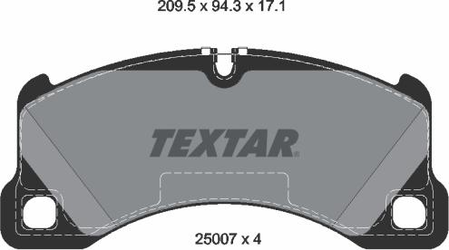 Textar 2500701 - Тормозные колодки, дисковые, комплект unicars.by