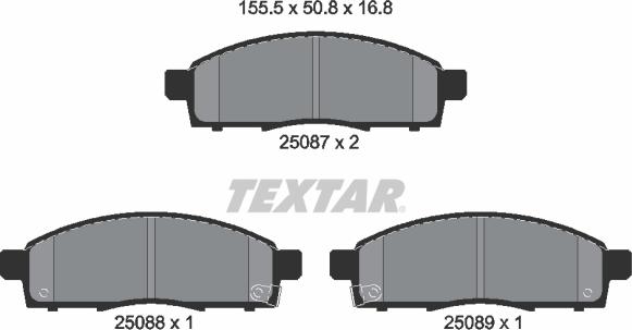 Textar 2508701 - Тормозные колодки, дисковые, комплект unicars.by