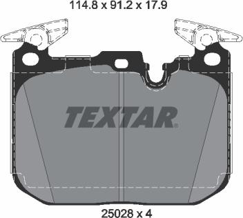 Textar 2502805 - Тормозные колодки, дисковые, комплект unicars.by