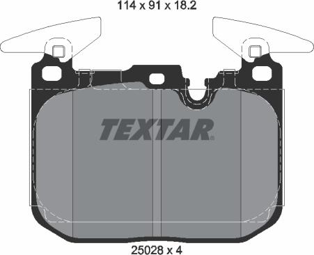 Textar 2502803 - Тормозные колодки, дисковые, комплект unicars.by