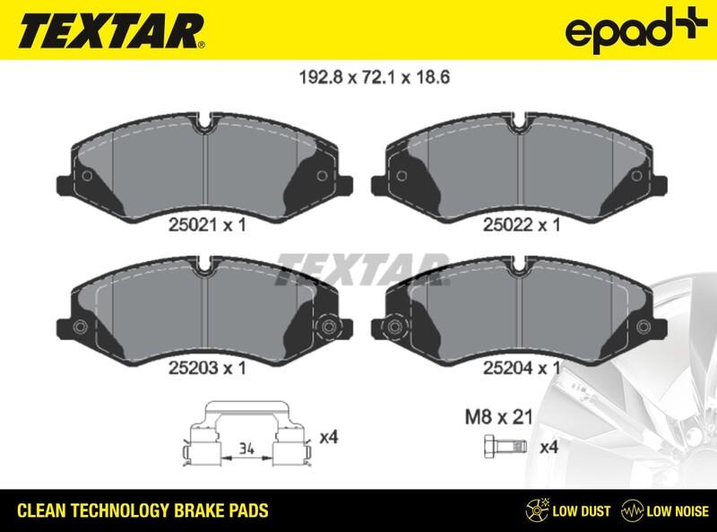 Textar 2502201CP - Тормозные колодки, дисковые, комплект unicars.by