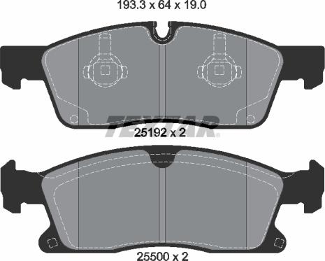 Textar 2519201 - Тормозные колодки, дисковые, комплект unicars.by