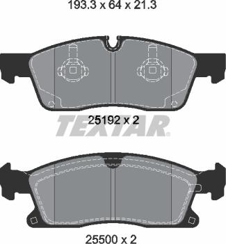 Textar 2519202 - Тормозные колодки, дисковые, комплект unicars.by