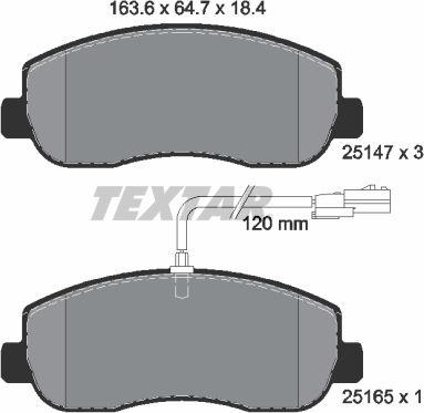 Textar 2514701 - Тормозные колодки, дисковые, комплект unicars.by