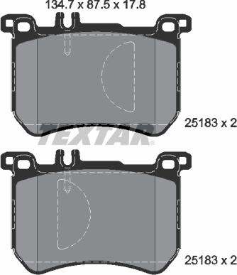 Textar 2518301 - Тормозные колодки, дисковые, комплект unicars.by