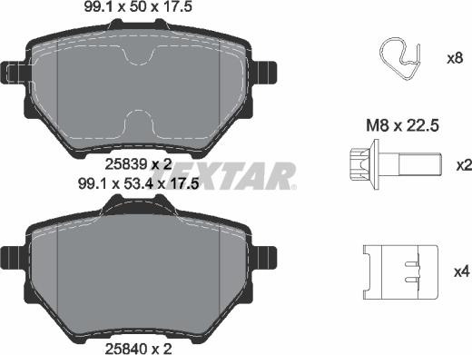 Textar 2583901 - Тормозные колодки, дисковые, комплект unicars.by