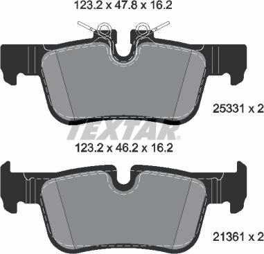 Textar 2533101 - Тормозные колодки, дисковые, комплект unicars.by