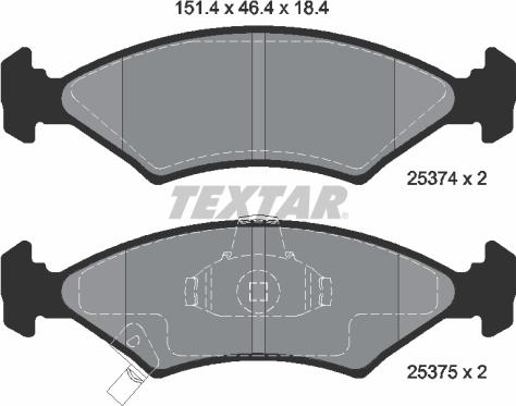 Textar 2537401 - Тормозные колодки, дисковые, комплект unicars.by