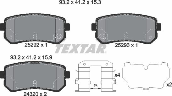 Textar 2529201 - Тормозные колодки, дисковые, комплект unicars.by