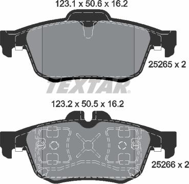 Textar 2526501 - Тормозные колодки, дисковые, комплект unicars.by