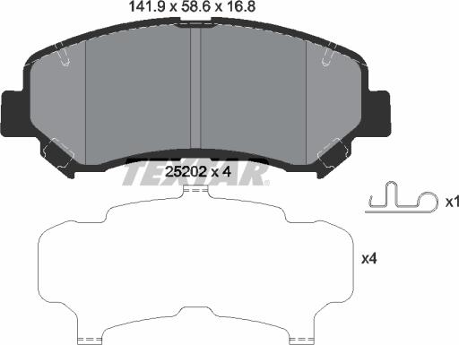 Textar 2520201 - Тормозные колодки, дисковые, комплект unicars.by