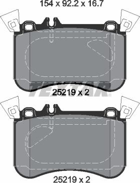 Textar 2521905 - Тормозные колодки, дисковые, комплект unicars.by