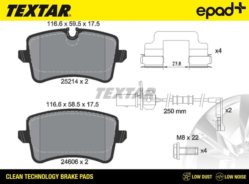 Textar 2521404CP - Тормозные колодки, дисковые, комплект unicars.by