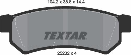 Textar 2523201 - Тормозные колодки, дисковые, комплект unicars.by