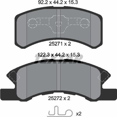 Textar 2527101 - Тормозные колодки, дисковые, комплект unicars.by