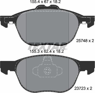 Textar 2574801 - Тормозные колодки, дисковые, комплект unicars.by