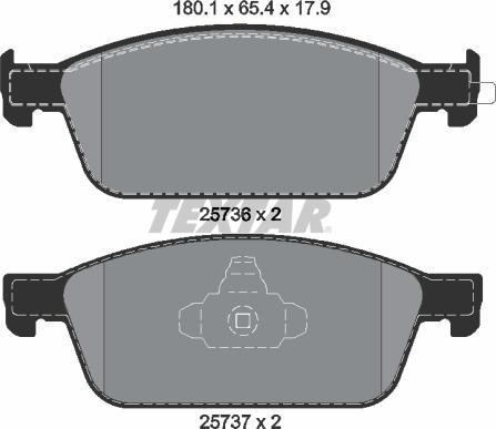 Textar 2573601 - Тормозные колодки, дисковые, комплект unicars.by