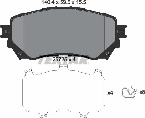 Textar 2572501 - Тормозные колодки, дисковые, комплект unicars.by