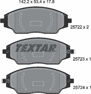 Textar 2572201 - Тормозные колодки, дисковые, комплект unicars.by