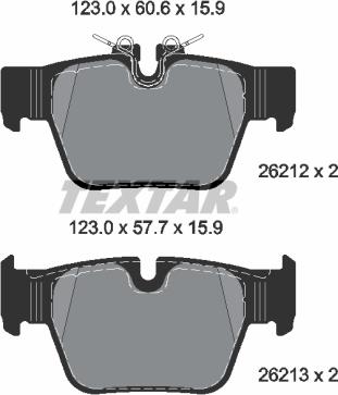 Textar 2621201 - Тормозные колодки, дисковые, комплект unicars.by