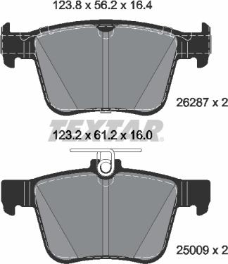 Textar 2628701 - Тормозные колодки, дисковые, комплект unicars.by