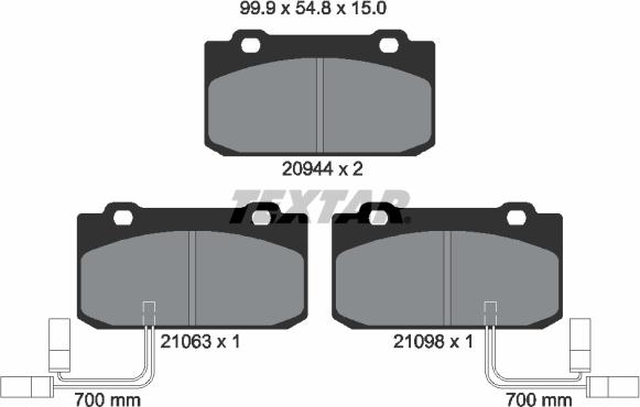 Textar 2094402 - Тормозные колодки, дисковые, комплект unicars.by