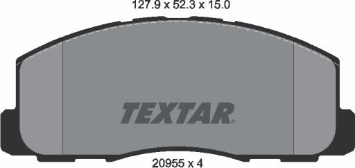 Textar 2095501 - Тормозные колодки, дисковые, комплект unicars.by