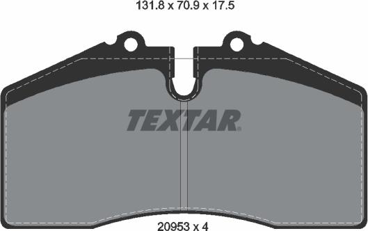 Textar 2095302 - Тормозные колодки, дисковые, комплект unicars.by