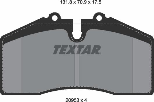 Textar 2095310 - Тормозные колодки, дисковые, комплект unicars.by