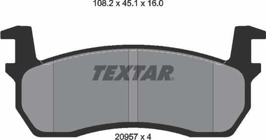 Textar 2095701 - Тормозные колодки, дисковые, комплект unicars.by