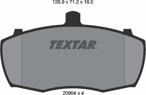 Textar 2090401 - Тормозные колодки, дисковые, комплект unicars.by