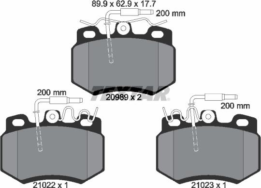 Textar 2098901 - Тормозные колодки, дисковые, комплект unicars.by